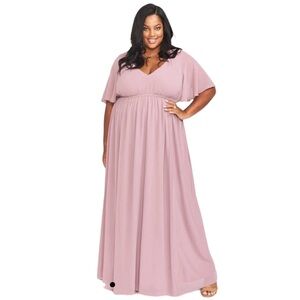 Show Me Your MuMu‎ Emily Empire Maxi Dress Antique Rose Chiffon Bridesmaid Bride